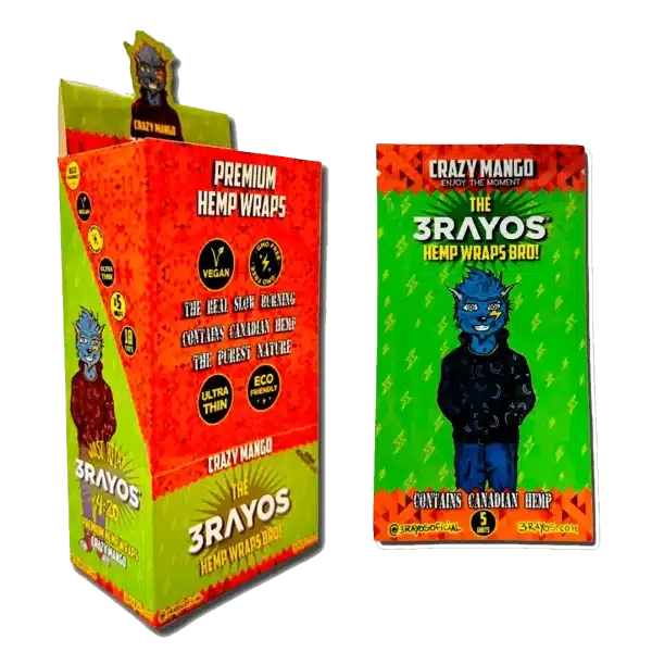 3rayos Premium Hemp Wraps X5 - Crazy Mango