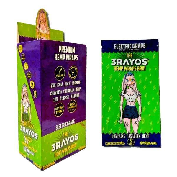 3rayos Premium Hemp Wraps X5 - Electric Grape