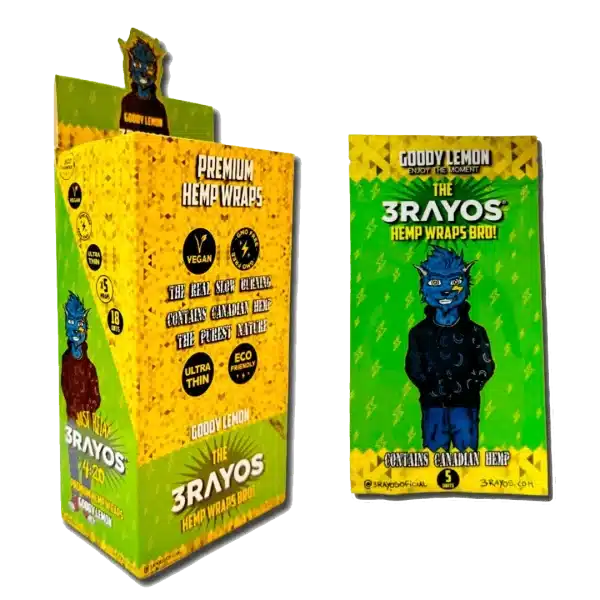 3rayos Premium Hemp Wraps X5 - Goody Lemon