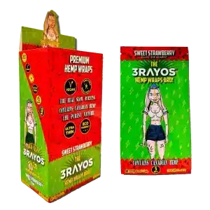 3rayos Premium Hemp Wraps X5 - Sweet Strawberry