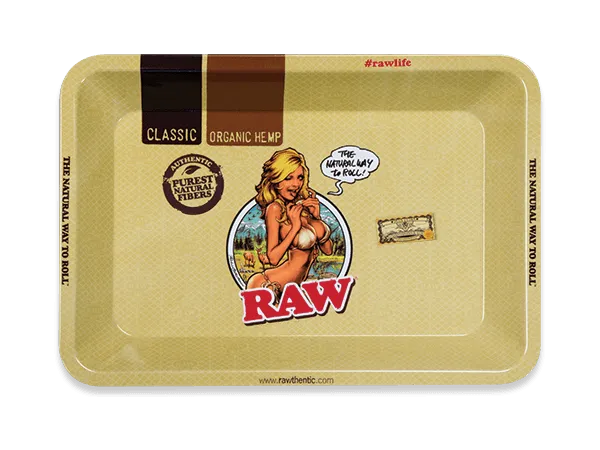 Raw Metal Rolling Tray - Mini Girl