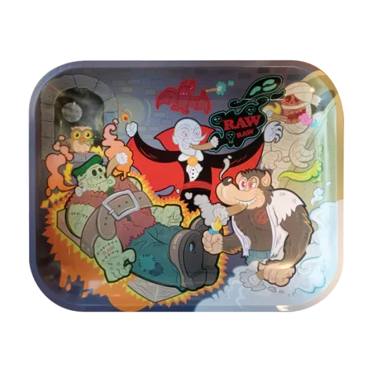Raw Metal Rolling Tray Monster - Medium