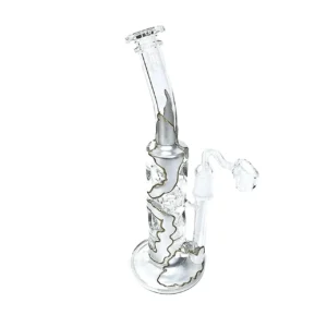 Bong Pirex Plateado Plateado C/ Agujeros P/wax  aart.293