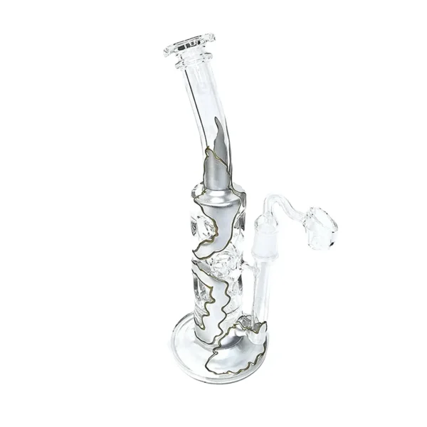 Bong Pirex Plateado Plateado C/ Agujeros P/wax  aart.293