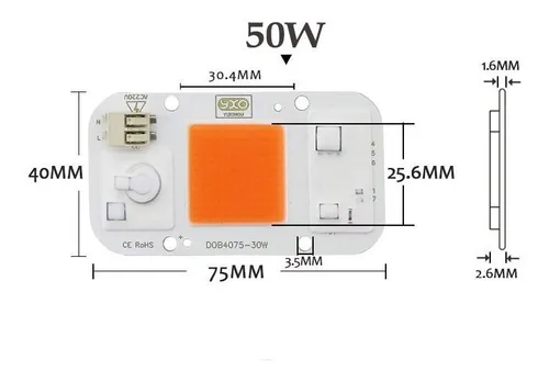 Chip Led Cob 50w Yxo C/bornera