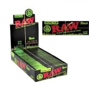 RAW BLACK PAPER ORGANIC 1 1/4  X24UNID